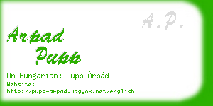 arpad pupp business card
