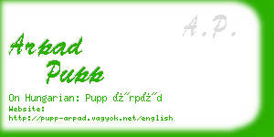 arpad pupp business card